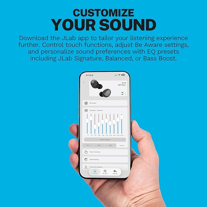 JLab Go Air Pop+, True Wireless Earbuds, Bluetooth Earbuds with Microphone, USB-C Charging Case, Dual Connect, Mauve