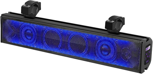 25" UTV Sound Bar Bluetooth Waterproof with RGB Lighting, Bluetooth Speaker with IP65 Waterproof, 500W Amplified Sound, Universal Mounting for ATV, Golf Cart, Polaris RZR, Can-Am