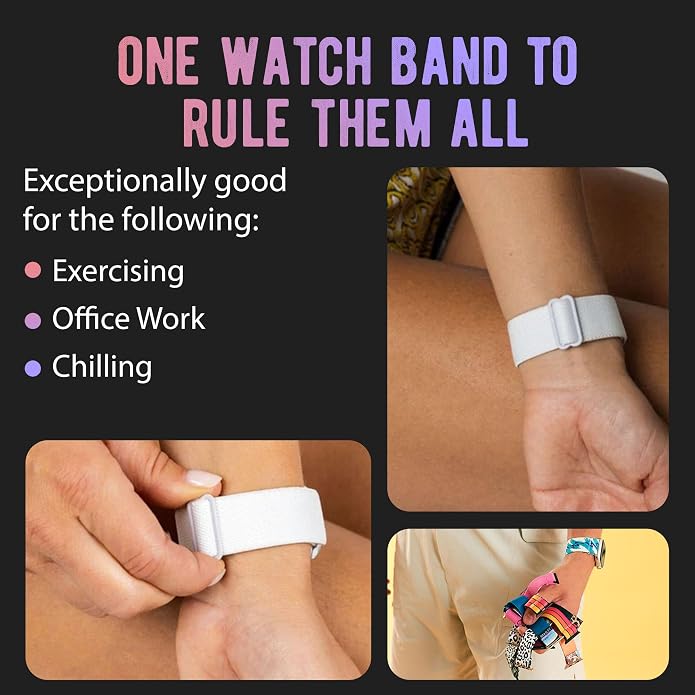 Braxley Bands for Apple Watches - Stretchy and Washable - Adjustable with Apple Watch Bands for Women & Men - Compatible with Apple Watch Series SE Ultra 9 8 7 6 5 4 3 2 1