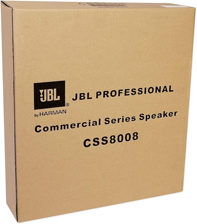 JBL Professional CSS8008 Commercial Series Round Ceiling Speaker, 8”. 5-Watt Multi-Tap Transformer for 100V, 70V and 25V Distributed Lines. Single Speaker. White and Paintable