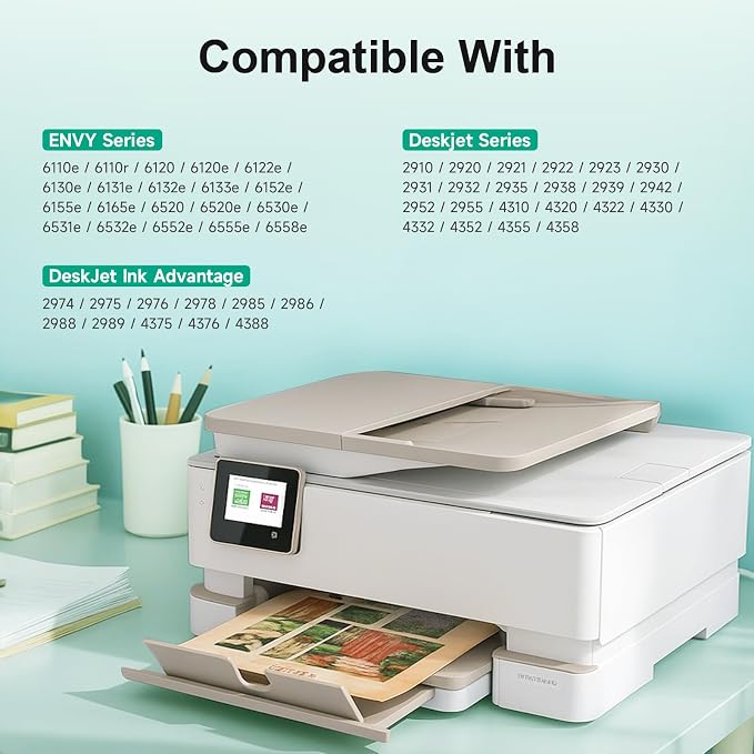 68 Ink Cartridges Black/Color Combo Pack Compatible for HP 68 Ink Cartridges for HP Ink 68XL Black Color Combo Fit for Envy 6155e 6555e 6100e 6500e 6552e 6558e Printer (2 Pack, 1 Black, 1 Tri-Color)