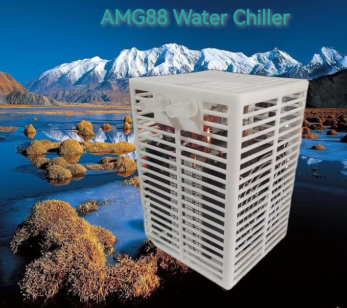 5 Gal Semiconductor TEC Aquarium Chiller - Small 18.9L Water Cooler with Pump/Hose, Hydroponic Cooling for Axolotl Jellyfish Coral Shrimp, Quiet 58dB, 110-240V, No Temperature Control