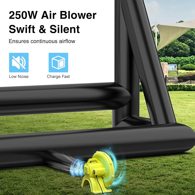 Estgora 19FT Inflatable Projector Screen for Outside, Blow Up Movie Screen Outdoor, Inflatable Movie Screen with Air Blower, Front & Rear Projection Screens for Outdoor Movie Night Backyard Pool Fun