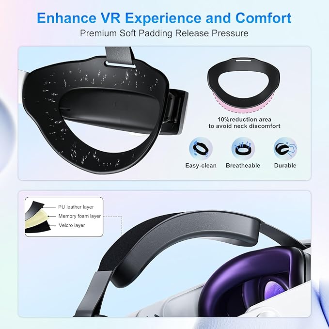 10000mAh Battery Head Strap for Meta Quest 3/3S - Elite Strap with Battery Pack Accessories Fast Charger to Extend Quest 3/3S 2-4H Playtime - VR Stocking Stuffers for Men - Mens Stocking Stuffers