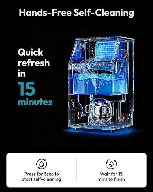 EUHOMY Commercial Ice Maker Machine,110lbs/24H Stainless Steel Under Counter Ice Machine with 33lbs Storage Bin, Freestanding Ice Maker for Home/Bar/Cafe/Restaurant(Mirror-Polished Stainless Steel)