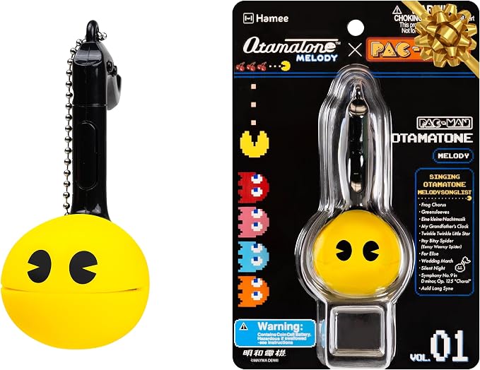 Otamatone Melody Original PAC-Man Electronic Portable Music Toy Player Synthesizer from Japan by Maywa Denki Officially Licensed Merchandise with English Instructions Keychain Accessory - PAC-Man