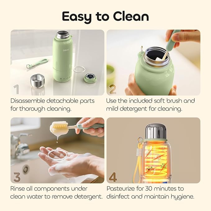 Portable Bottle Warmer for Travel - 3Min Fast Heating of Breast Milk and Formula, 36W Fast Charge, 17 Ounces Large Capacity, Baby Bottle Warmer On The Go for Outdoor Airplane and Car