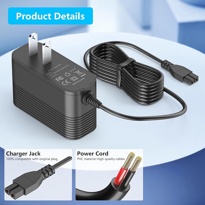 Charger for WYBOT Robotic Pool Cleaner Compatible with WYBOT C2 Vision A and C2 B Cordless Robotic Pool Vacuum Adapter Power Cord