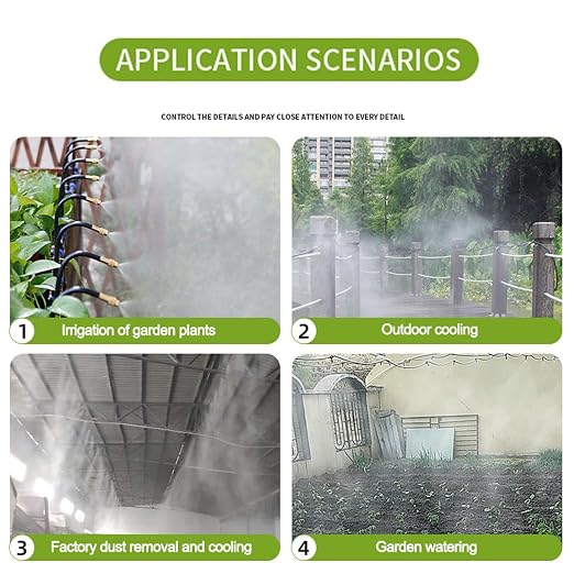 Drip Irrigation Kit Automatic Watering System for Potted Plants, 360 Degree Adjustable Copper Micro Sprinklers, Quick Connect Tubing Fittings for Garden, Lawn, Patio, Balcony (50 FT Ⅱ)