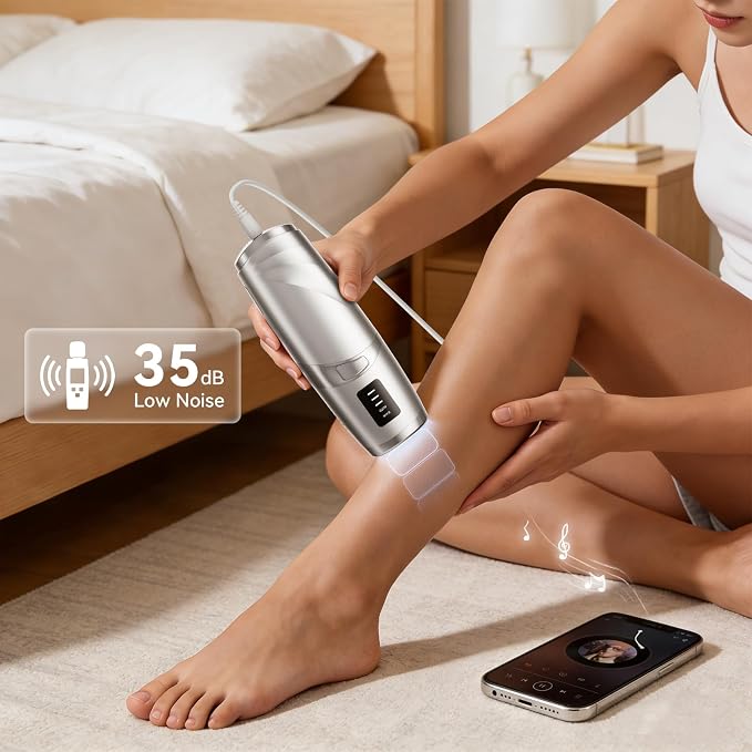 Laser Hair Removal LIJAI IPL Hair Removal Device for Women & Men, 999,999 Flashes Painless Long-Lasting Results, at Home Hair Removal in 8mins for Armpits Legs Arms Bikini Line, Silver