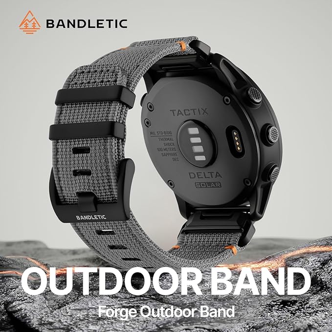 Bandletic Quick Fit 26mm Nylon Bands Compatible with Garmin Fenix 8 Pro 51mm/7X pro/7X/6X Pro/6X/5X/Plus Band - Sports Nylon Strap Replacement for Instinct 2X Solar 3 50mm /Enduro/Quatix Smartwatches