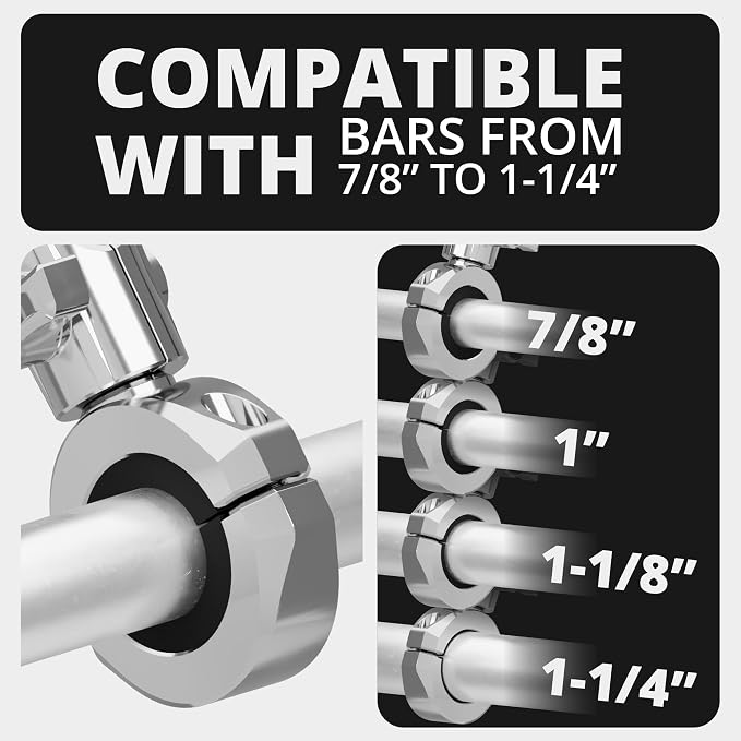 Tackform Chrome Motorcycle All Metal Phone Mount - 20MAXX Spring Cradle | Universal Clamp Fits 7/8" to 1-1/4" Handlebars | Aluminum | Compatible with iPhones, Galaxy Devices, More | Short Reach Arm