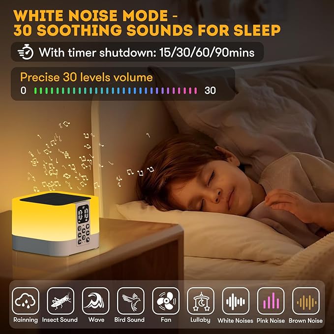 Gifts for Teen Boys Girls, Night Light Bluetooth Speaker, Multi-Color Changing Alarm Clock for Bedrooms, Dimmable Bedside Lamp, Best Birthday Gift Trendy Stuff for 8 - 14+ Years Old Teenage Girls Boys