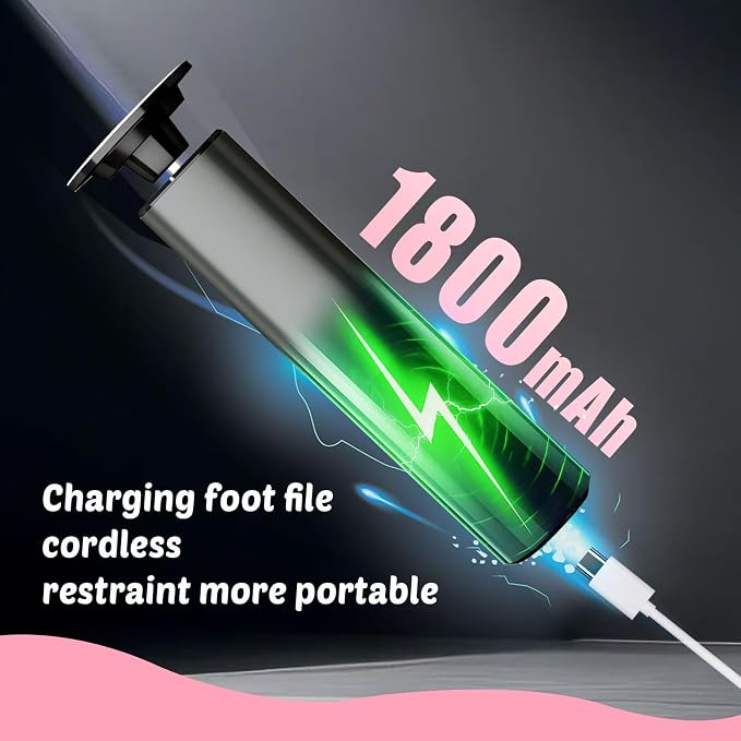 Electric Foot Callus Remover, 9-Speed for Dead Skin, Aluminum Alloy, Nano Glass Disc, Type-C Rechargeable, Replacement Discs, Storage Case – Spa Pedicure, Relaxing Self-Care (Gunmetal)