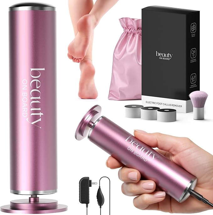 Electric Foot Callus Remover Tool – Aluminum Body Foot Grinder with 60 Sanding Discs, Adjustable Speed Control, Corded Design, 800 RPM Electric Foot File for Exfoliation & Smooth Finish