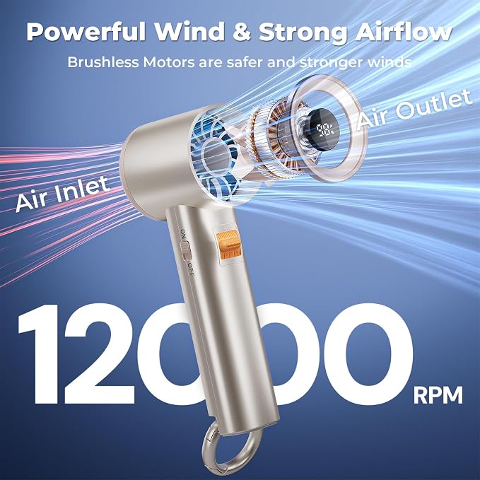 Portable Handheld Turbo Fan for Outdoor - 5000mah Mini Handheld Personal Pocket Fan for Powerful Airflow Wind - 20Hrs,100 Speeds Adjustable - Digital Display,Gifts for Travel,Outdoor Activites,Camping