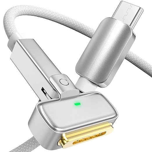 140W Magnetic 3 Charging Cable 6.6FT (2M), Braided USB-C to Magnetic 3 Cord Compatible with MagSafe 3 for M1-M4 MacBook Pro 14"/16" (2021-2025) & Air 13"/15" (2022-2025), Fast Charge