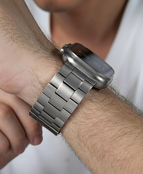 Titanium Watch Band Compatible with Apple Watch Ultra 3 & Ultra 2 1 49mm - 26mm Wide-Body Metal Apple Watch Ultra Band with Scratch Resistant DLC Coating for men - CRNS01 Business Series