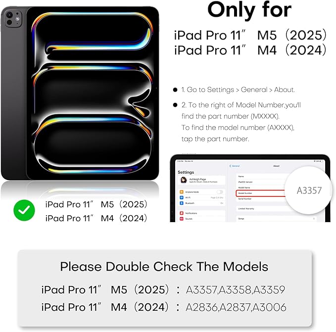 OMOTON 2 Pack Privacy Screen Protector for iPad Pro 11 inch M5 M4 (6th&5th Generation, 2025/2024), Anti-Spy Tempered Glass with Easy Installation Tray, Case Friendly, Compatible with Apple Pencil