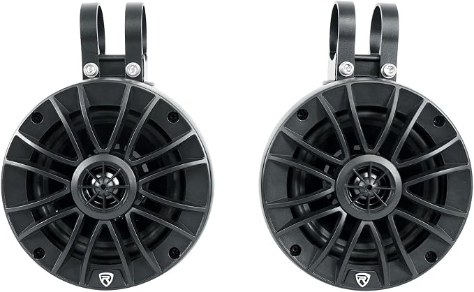 Rockville UT525B Pair 5.25" Black IPX6 Marine UTV Roll Bar Speakers | 70W RMS, 280W Peak per Pair, 4 Ohm, True Coaxial Design, 360° Swivel Brackets, Fits 1.5"-2" Bars, Wakeboard Towers