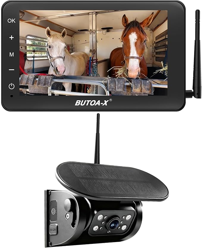 X7 Wireless Solar Magnetic Backup Camera for RV Truck - 15000mAh Battery Magnetic Hitch Camera 7” Monitor 320FT Range - 5th Wheel Hitch Gooseneck Travel Boat Horse Trailer Truck