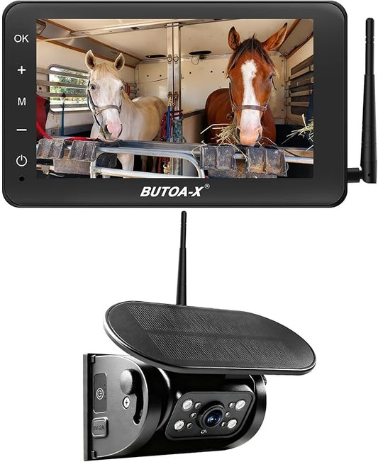 X7 Wireless Solar Magnetic Backup Camera for RV Truck - 15000mAh Battery Magnetic Hitch Camera 7” Monitor 320FT Range - 5th Wheel Hitch Gooseneck Travel Boat Horse Trailer Truck