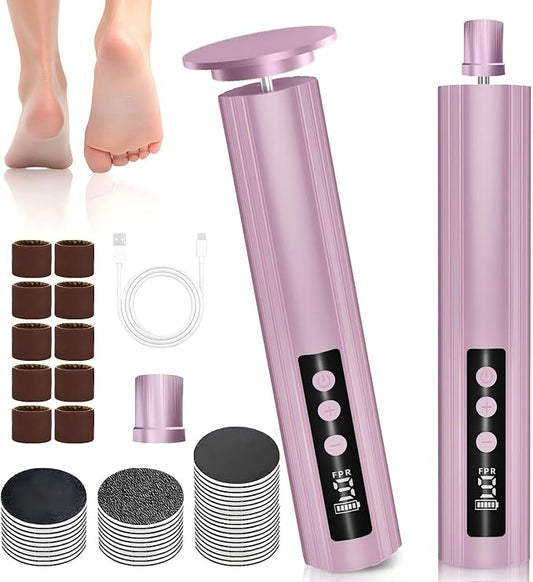 Electric Feet Callus Remover, Foot Callus Remover, 9-Speed Adjustable Foot Grinding Tool, 2600mAh Battery, Includes 100 Sandpaper Sheets and Grinding Heads,Pedicure Tools for Dead Skin