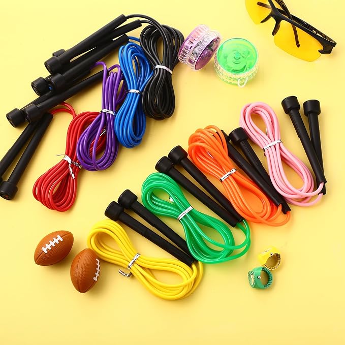 Silipull 72/144 Pcs PVC Jump Ropes Bulk Fitness 9.2 ft Adjustable Skipping Rope Versatile Speed Rope with Plastic Handles for Women Men Endurance Training Cardio Exercise Workout Outdoor