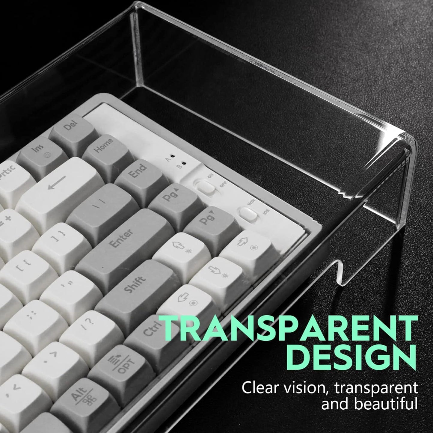 Keyboard Cover Acrylic Keypad Cover: Cabilock Clear Keyboard Dust, Anti Cat, Protector for Desktop, Prevent Cats from Touching (18.5x5.9x1.8 inch)