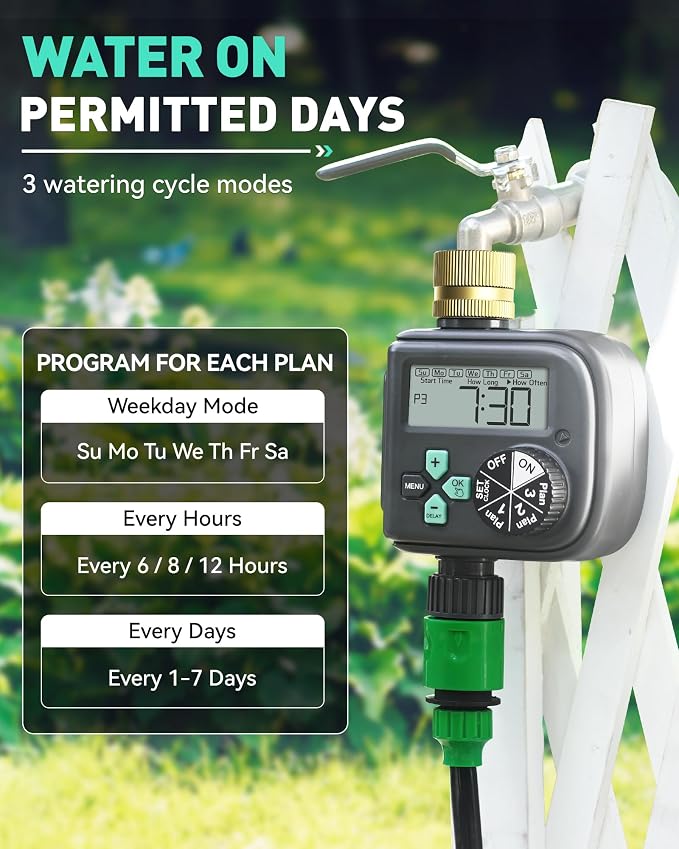 RAINPOINT Water Timer for Garden Hose - 2 Zone Sprinkler Timer