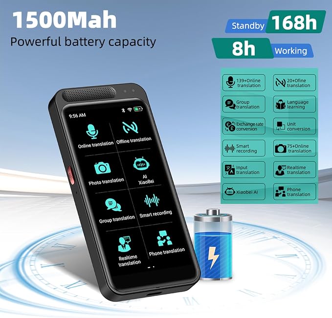 Pocket Language Translator Device No WiFi Needed Two Way Instant Translator with Offline Voice Photo Translation for Travel English Spanish Menus Hotels