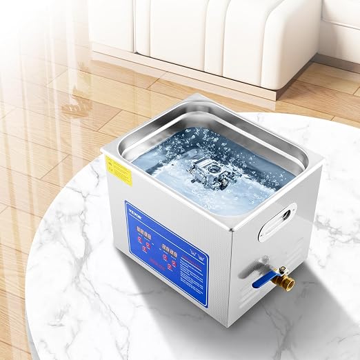 VEVOR 10L Professional Sonic Cleaning, Stainless Steel Industrial Machine with Digital Timer & Heater, Ideal for Jewelry, Dentures, Instruments, and Industrial Parts, 110V, FCC/CE/RoHS Certified