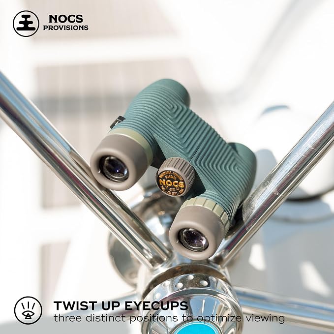Nocs Provisions Standard Issue 8x25 Waterproof Binoculars, 8X Magnification, Bak4 Prism, Wide View Multi-Coated Lenses for Bird Watching, Hiking & Backpacking - Cypress Green II