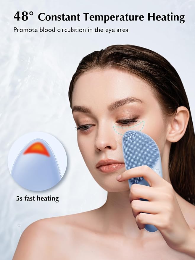 COSLUS 7in1 Facial Cleansing Brush + Silicone Face Scrubber, 4 Cleansing Modes, Moisturizing