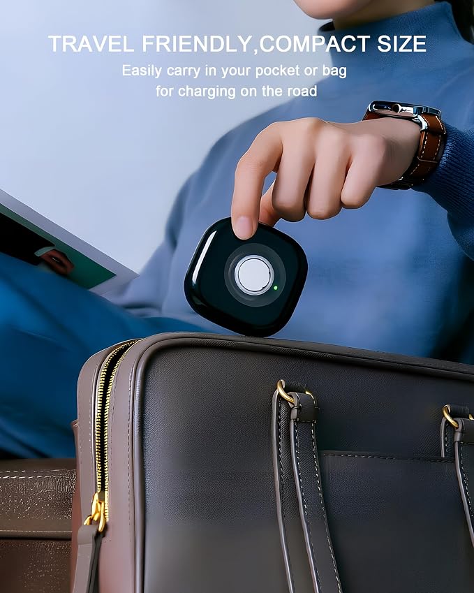 Portable Charging Case Compatible with Oura Ring 4 Charger, Fits Gen 4, Up to 10 Ring Charges, Compact Travel Protective Case, Black (Official Charger NOT Included)