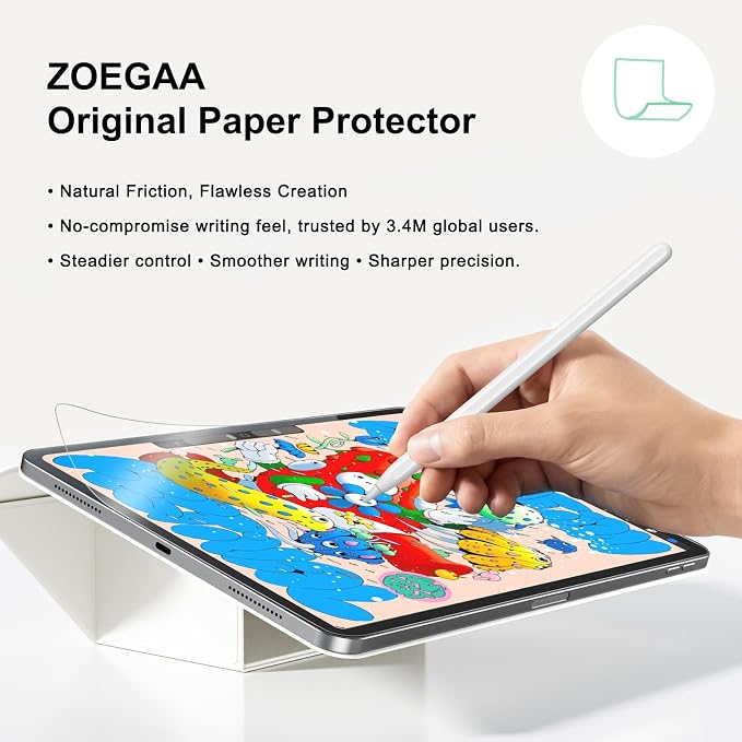 ZOEGAA [2 Pack] Paper Screen Protector Compatible with iPad Pro 12.9 inch (2015/2017), iPad Pro 12.9 1st/2nd Generation Matte Screen Protector for Write and Draw on Paper Film