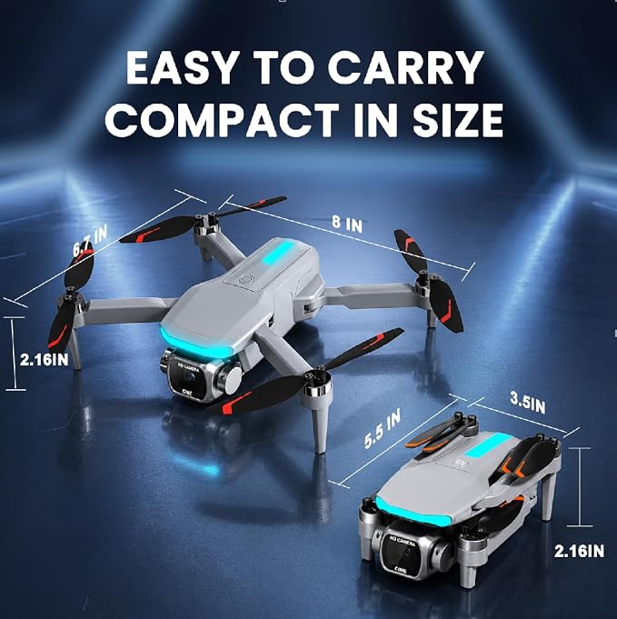 Drone for Kids with Camera, Foldable RC Quadcopter with 4.5" Remote Screen, Brushless Motor, Optical Flow Hover, Adjustable Camera, 360° Flip, Gesture Photo/Video, One Key Start/Land, Birthday Gift Toy