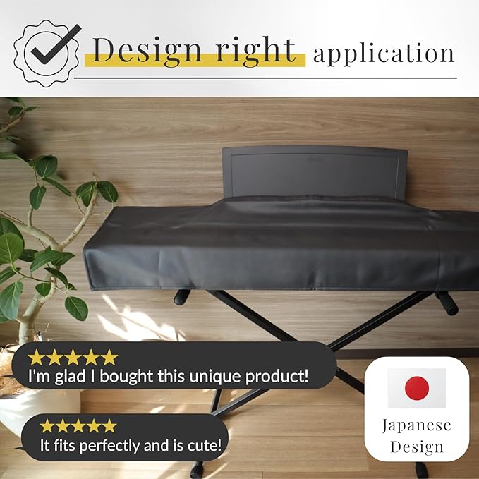 88 Keys Piano Keyboard Dust Cover PiuColor, Designed by Professional Pianist, Music Stand Compatible, Washable Digital Piano Cover, Blends with Your Room, Japan Design (Saxe Blue)