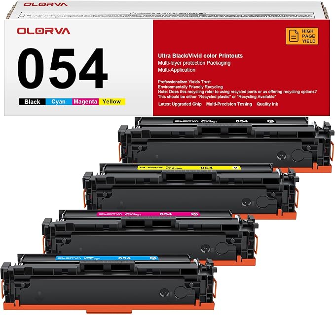 054 Toner Cartridge Set 4 Pack - Replacement for Canon 054 054H CRG-054, for Canon MF642cdw Toner Cartridges, Works with Canon Color imageCLASS MF642Cdw, MF644Cdw, MF641Cdw, LBP622Cdw Printer