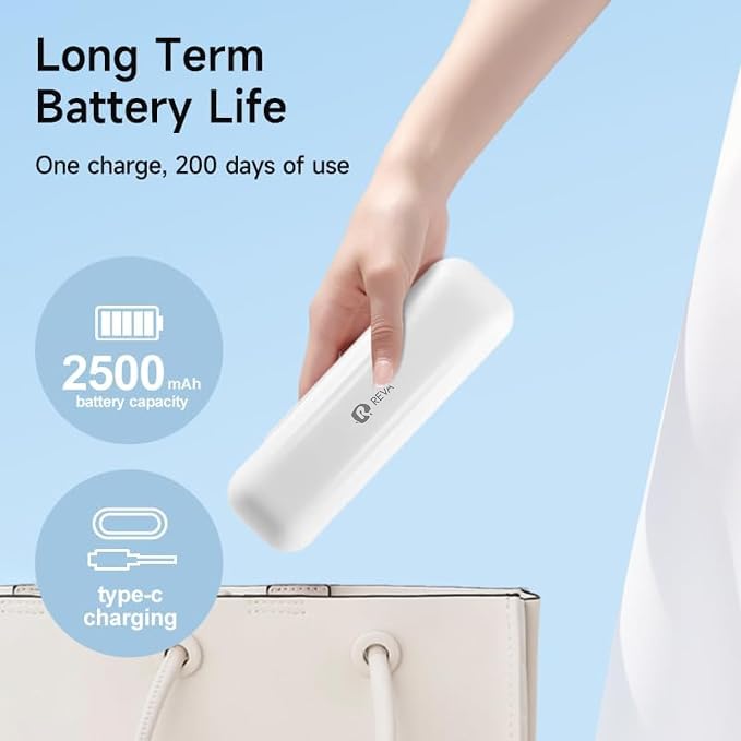 Reva V3 Sonic Electric Toothbrush for Adults, Dual Display, 5 Modes, 200-Day Battery, 4 Brush Heads, IPX7 Waterproof (White)