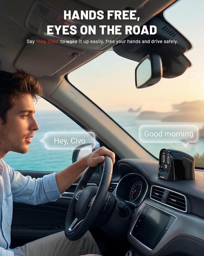 Smart AI Car Chat Robot, Voice Activated Assistant with Custom Personality, Hands-Free Driving Co-Pilot, in-Car & Home Use, Interactive Companion Robot