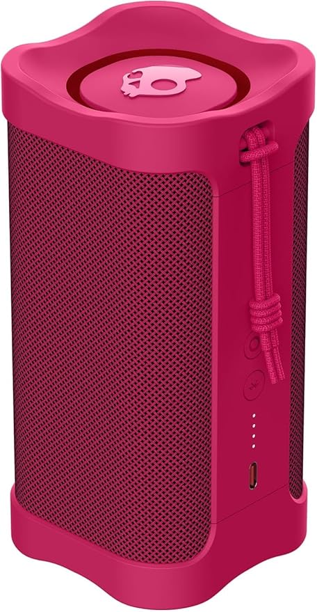 Skullcandy Wireless Terrain XT Bluetooth Speaker - IPX7 Waterproof Portable Terrain Speaker with Dual Custom Passive Radiators, 14 Hour Battery, Nylon Wrist Wrap, & True Wireless Stereo (Pink)