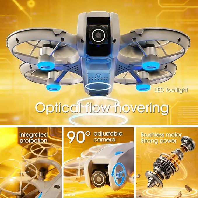 drone with Camera for Adult Beginners,RC Quadcopter featuring Altitude Hold, One-Key Takeoff/Landing, Auto Follow,3-Speed Adjustment,Stunt Roll -Ideal Holiday Gift.