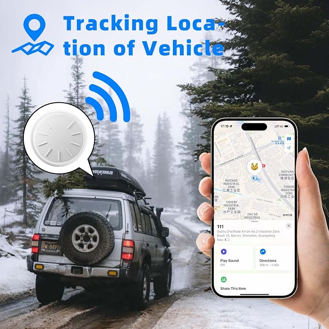 GPS Tracker for Vehicles, 1PCS Tracker Device for Vehicles Work with Find My (iOS Only), Tracking Devices for Cars Hidden with Magnetic Case, No Monthly Fee GPS Trackers, Waterproof