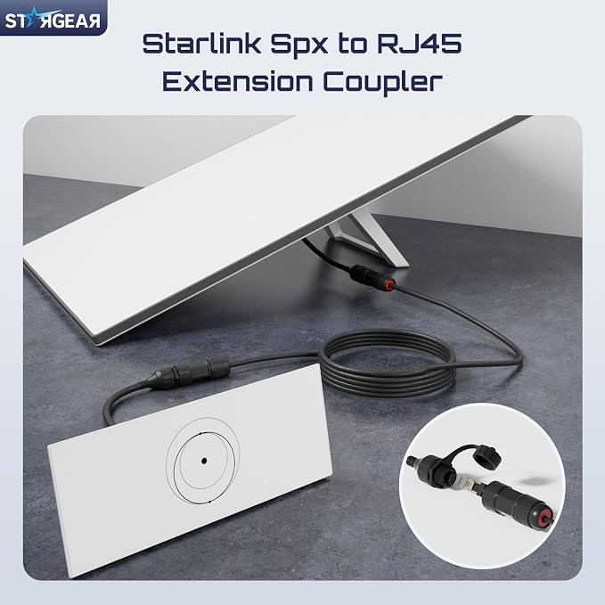 2Pack Starlink Ethernet Adapter Gen 3/Mini, 1FT/30CM Waterproof Starlink Cable RJ45 Coupler Starlink Mini Ethernet Cable Extension, Compatible with Starlink Standard 4/4X/Gen 3 Dish and Router 3