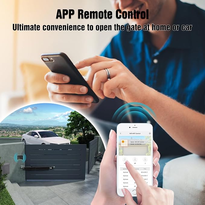 JUJIANG SM18-03W WiFi Controller APP Remote Control Compatible with Alexa, Google Assistant, IFTTT, Gate Remote Control Work for Automatic Swing Sliding Gate Opener Garage Door Opener