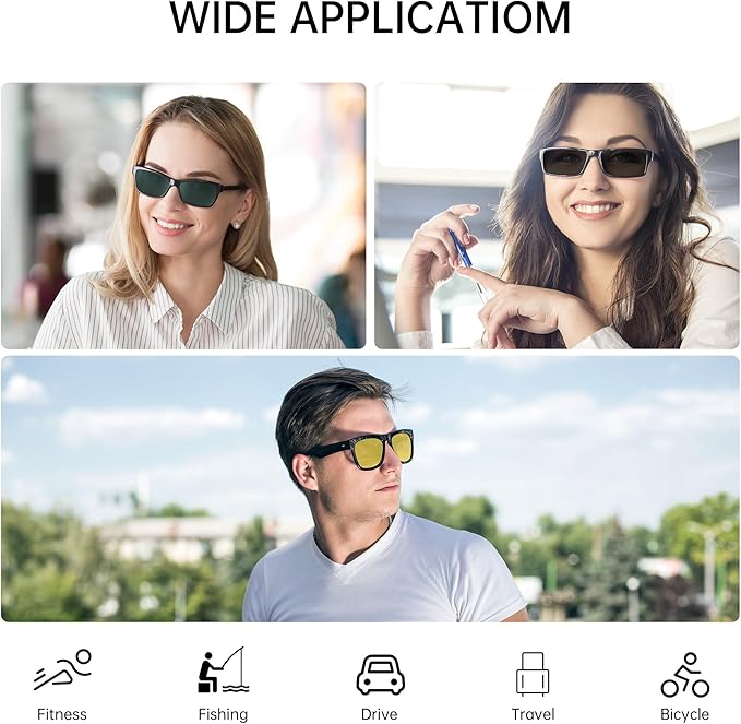 HIBLOKS 2Pcs Polarized Clip for Ray-Ban Meta Wayfarer RW4008 & Gen 2 RW4012 Large (53-22), Discoloration Clip-on Compatible with Meta Wayfarer Gen 2 Protect Your Eyes, Cool and Fashion (Black+Green)