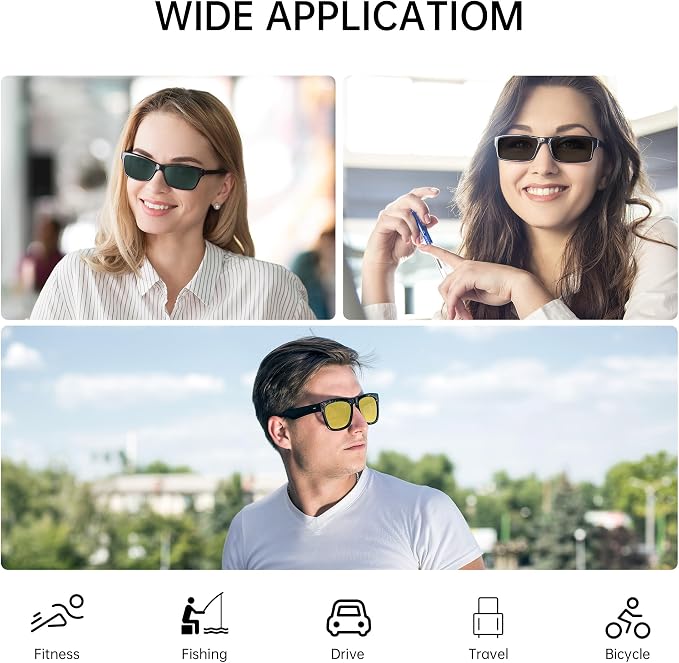 HIBLOKS 2Pcs Polarized Clip for Ray-Ban Meta Wayfarer RW4008 & Gen 2 RW4012 Large (53-22), Discoloration Clip-on Compatible with Meta Wayfarer Gen 2 Protect Your Eyes, Cool and Fashion (Yellow+Green)