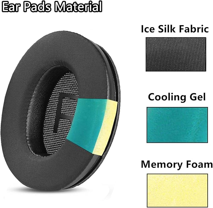 TaiZiChangQin QC45 QC35 Cooling Gel Ear Pads Replacement Compatible with Bose QuietComfort 35 QC35 QC35ii QC45 QC SE Headset Upgrade Earpads Ear Cushions Memory Foam Black