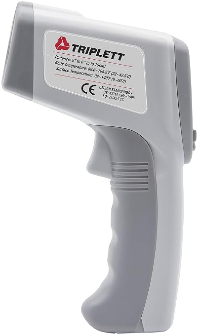 Triplett FT2020 Non-Contact Infrared Thermometer, 89.6 to 108.5°F (32 to 42.5°C)